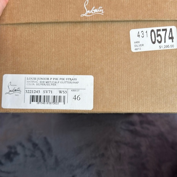 Christian Louboutin Louis Junior Pik Strass Silver Sneaker - Picture 2 of 7